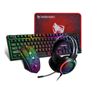 4pcs Gaming Keyboard - Mouse - Headset - Mouse Pad Set