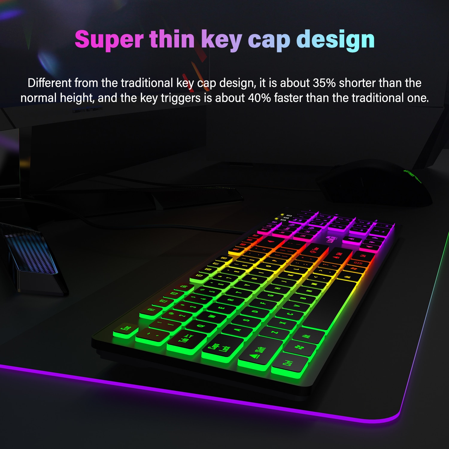 RGB Mute wired USB Computer Gaming Keyboard - Image 2