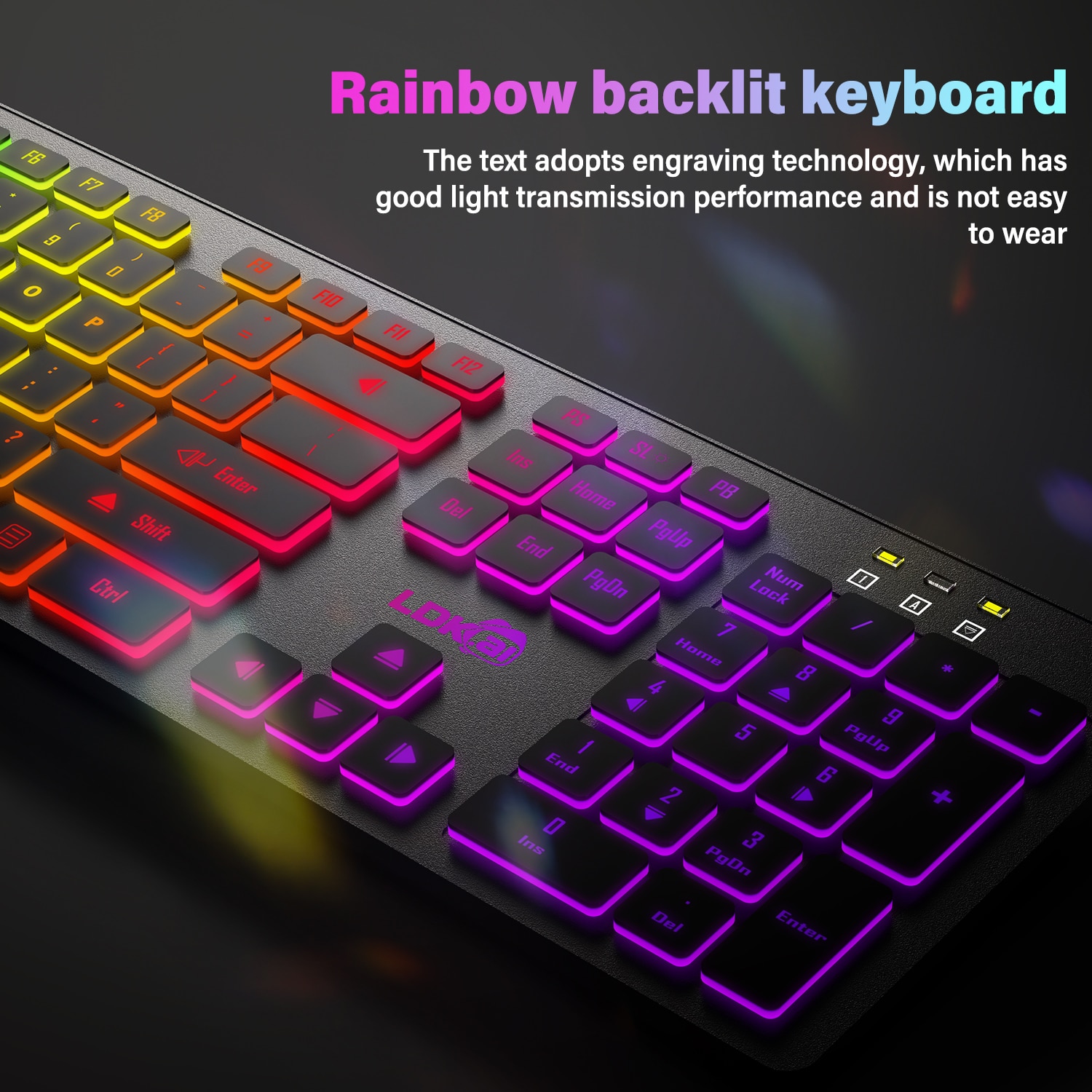 RGB Mute wired USB Computer Gaming Keyboard - Image 3
