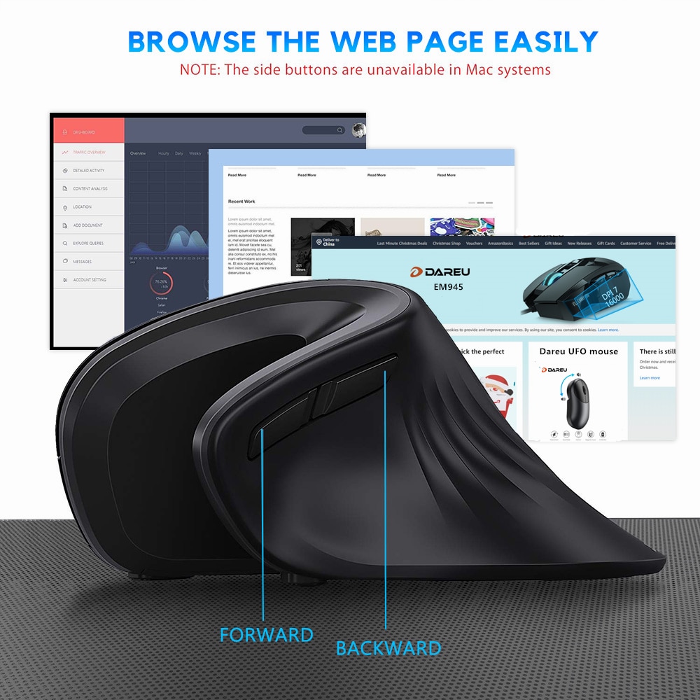 Bluetooth Wireless 2.4Ghz Dual Mode Vertical Ergonomic Mouse - Image 5