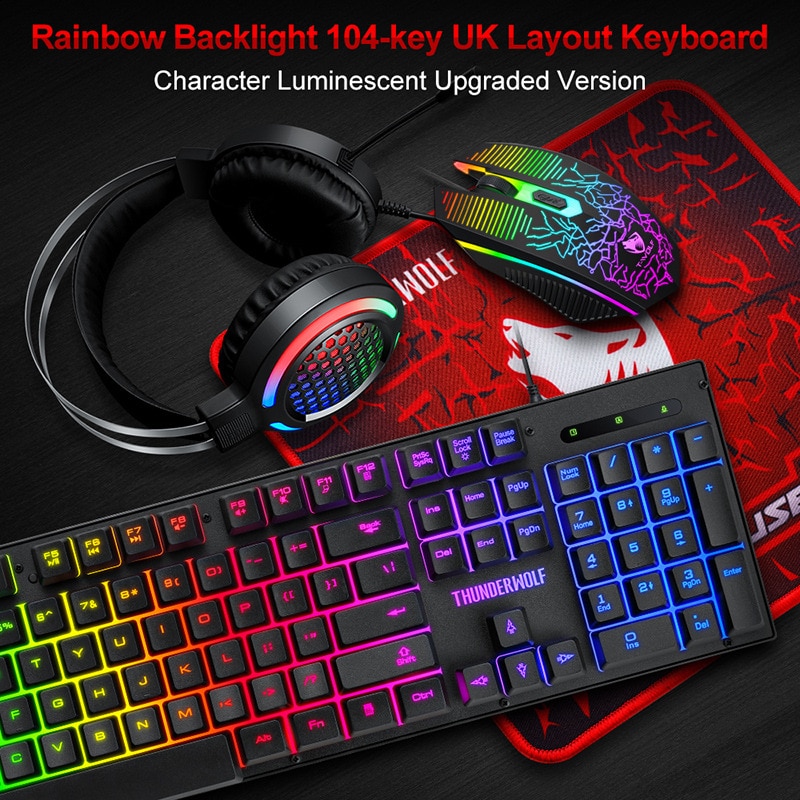 4pcs Gaming Keyboard - Mouse - Headset - Mouse Pad Set - Image 2