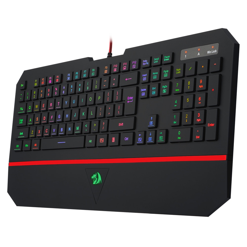 K502 RGB LED Backlit Illuminated silentWrist Rest Gaming Keyboard - Image 2