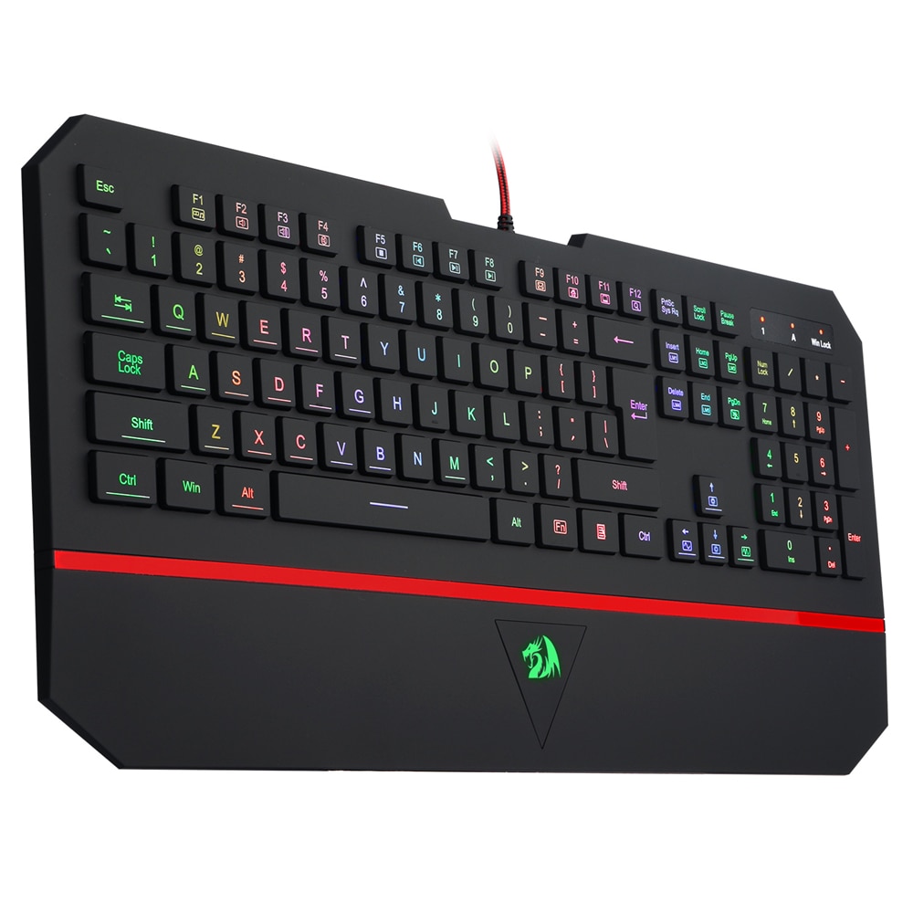 K502 RGB LED Backlit Illuminated silentWrist Rest Gaming Keyboard