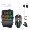 HXSJ K99 Ergonomic Keyboard and Mouse Combo One-handed Game Connector