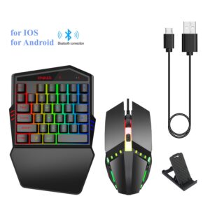 HXSJ K99 Ergonomic Keyboard and Mouse Combo One-handed Game Connector