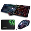 K-13 Rainbow Backlit illuminated Multimedia Gaming Keyboard 2400DPI Mouse Sets