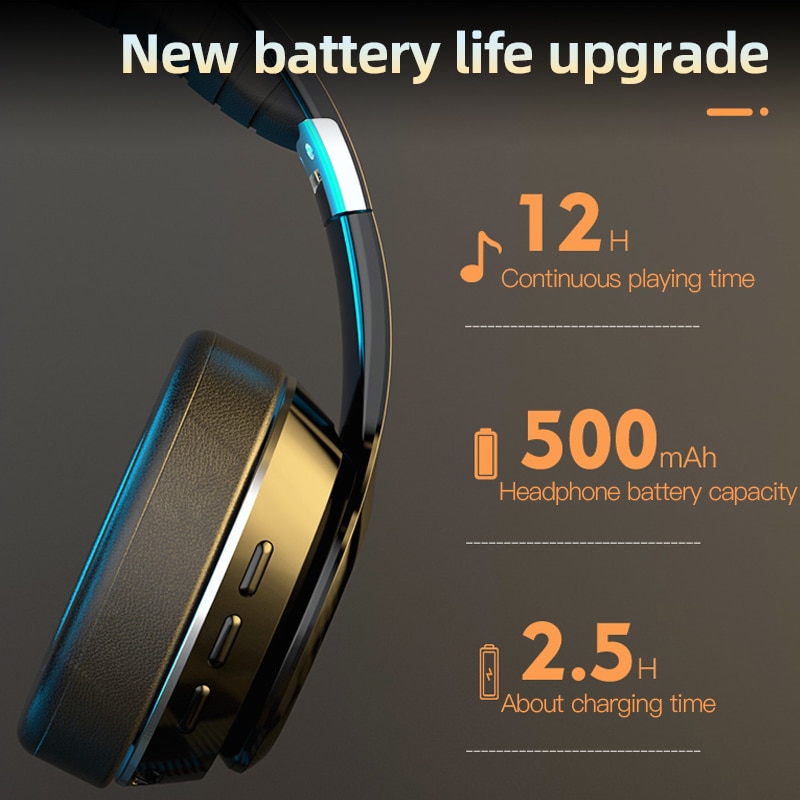 VJ320 Wireless Bluetooth 5.0 Foldable HiFi Stereo Headset - Image 5