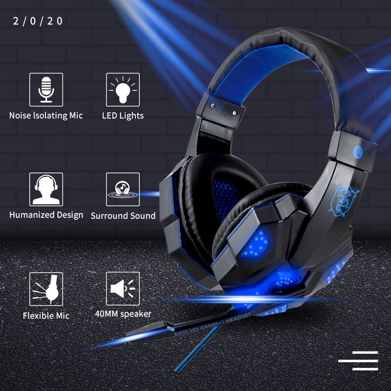 Professional Led Light Wired Gamer Headphones With Microphone - Image 2