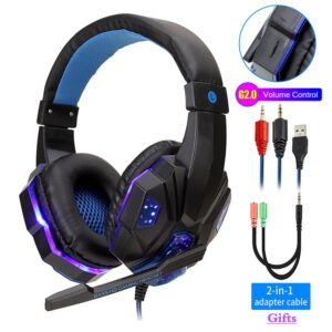Professional Led Light Wired Gamer Headphones With Microphone