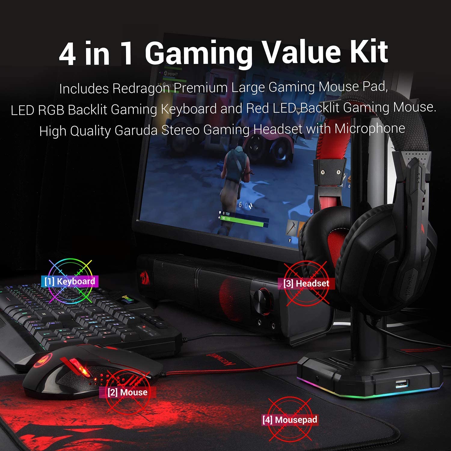 S101 RGB LED Backlit Keyboard and Mouse Gaming Se - Image 2