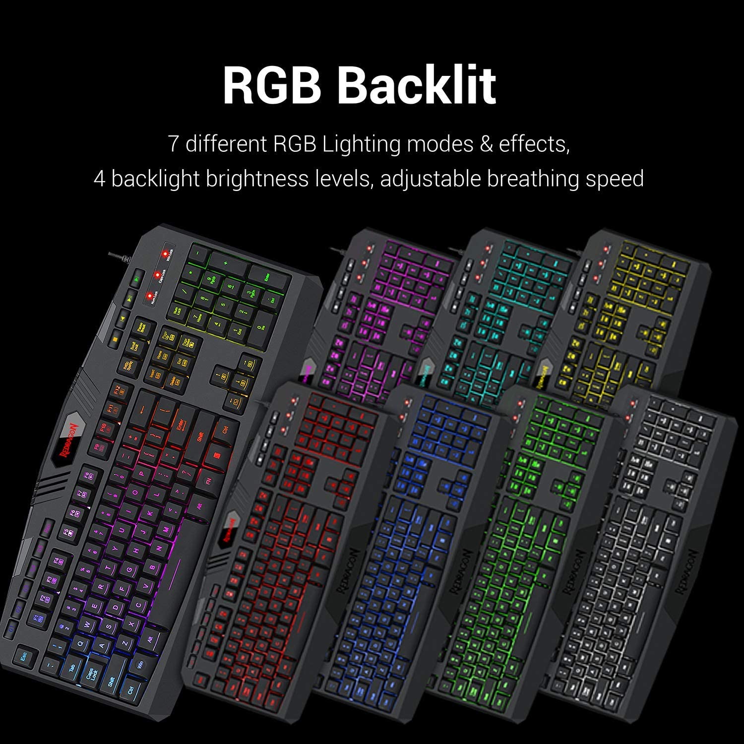 S101 RGB LED Backlit Keyboard and Mouse Gaming Se - Image 6