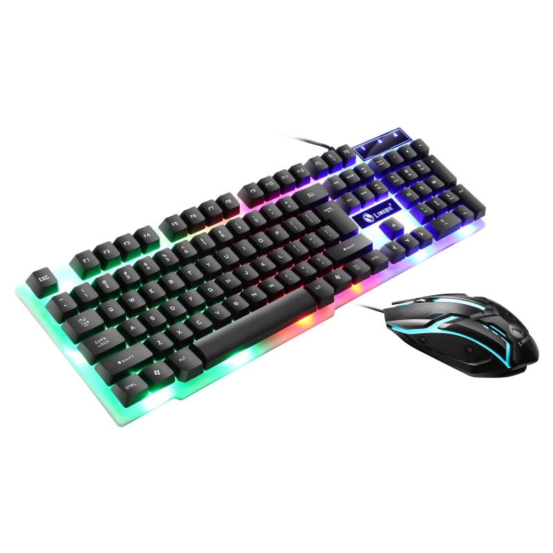 GTX300 Colorful LED Backlit USB Wired PC Rainbow Gaming Keyboard Mouse Set - Image 2