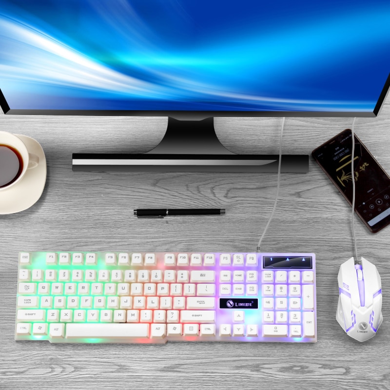 GTX300 Colorful LED Backlit USB Wired PC Rainbow Gaming Keyboard Mouse Set - Image 6