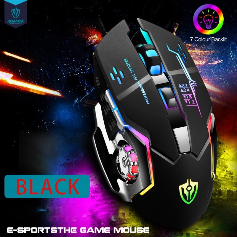 USB Wired Mechanical Metal Glowing Gaming Mouse - Image 2