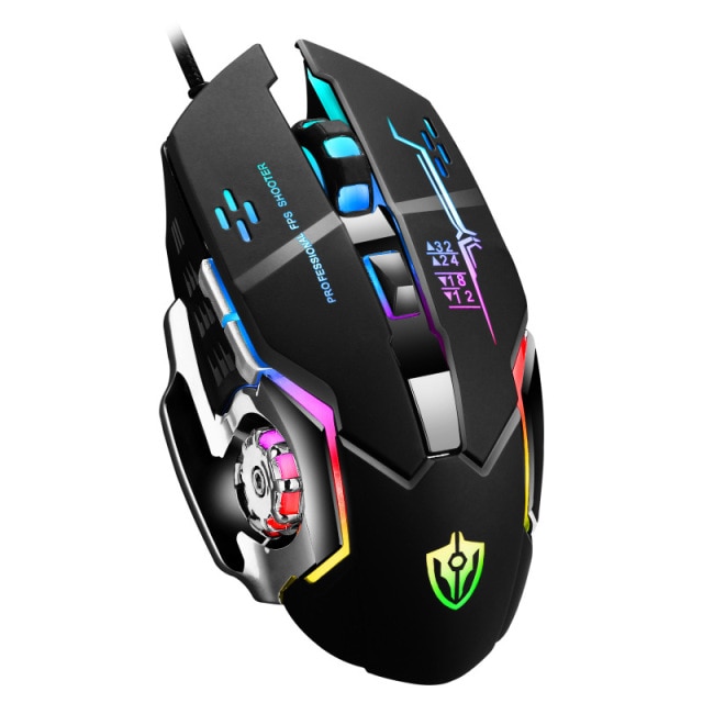 USB Wired Mechanical Metal Glowing Gaming Mouse