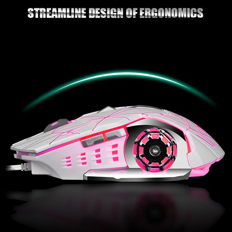 USB Wired Mechanical Metal Glowing Gaming Mouse - Image 3