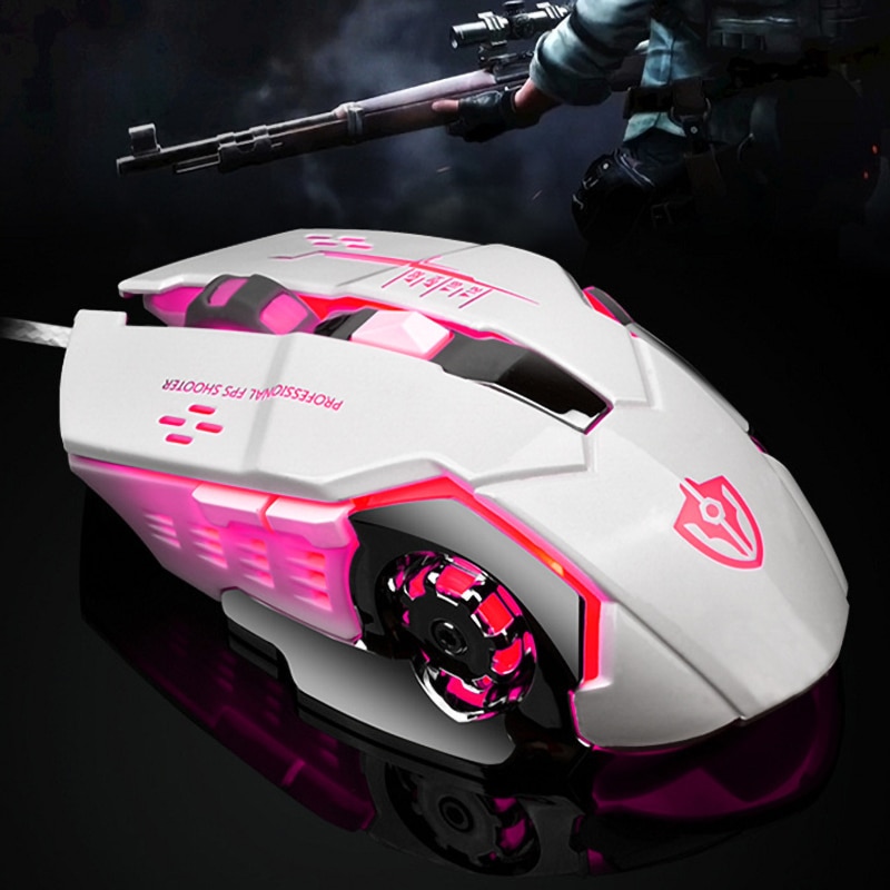 USB Wired Mechanical Metal Glowing Gaming Mouse - Image 4