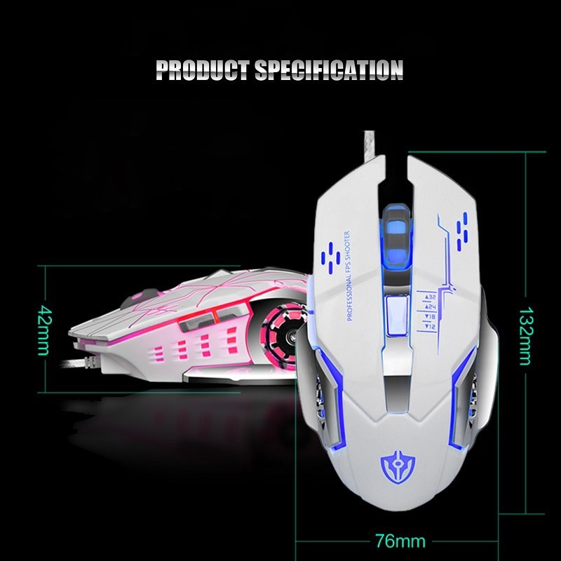USB Wired Mechanical Metal Glowing Gaming Mouse - Image 5