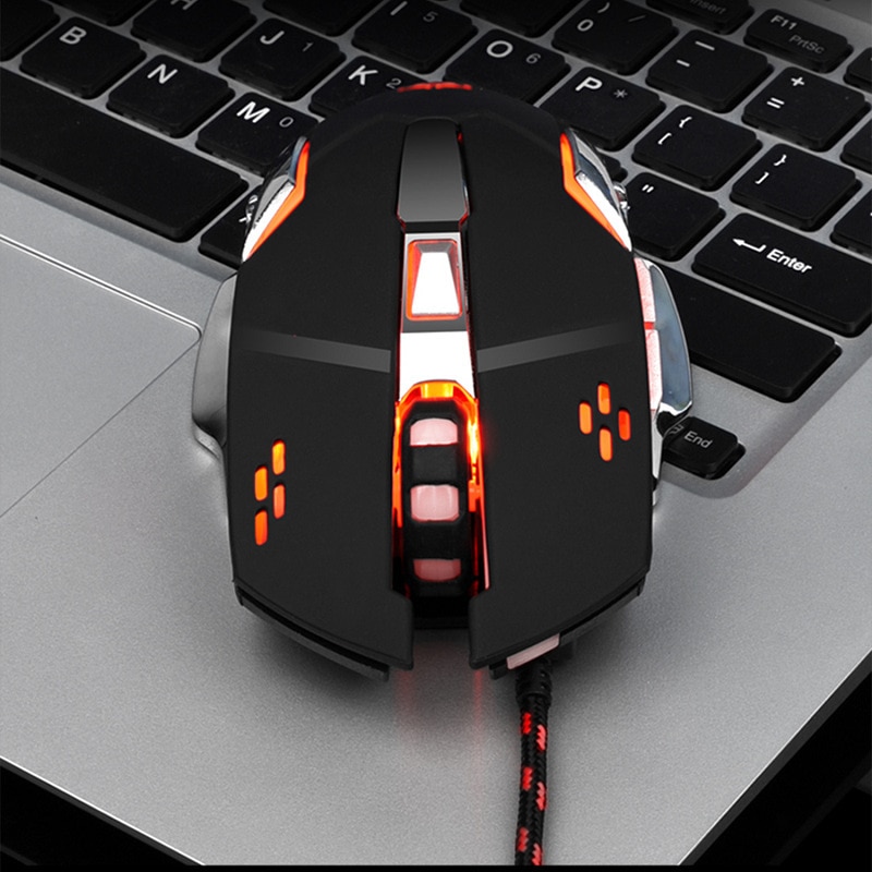 USB Wired Mechanical Metal Glowing Gaming Mouse - Image 6
