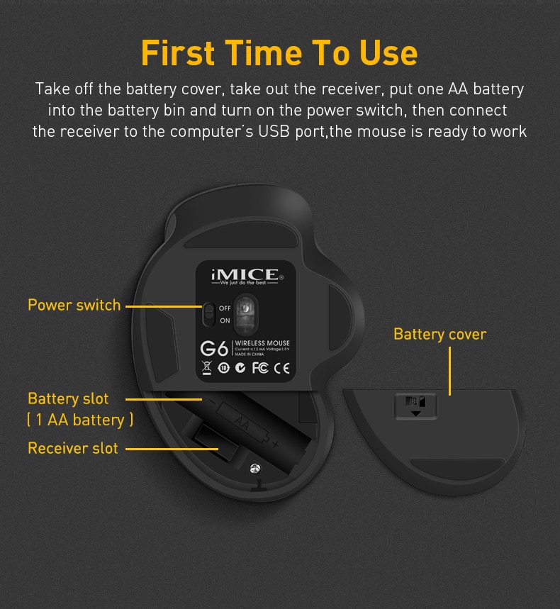 Wireless 1600 DPI Ergonomic Gaming Mouse - Image 5