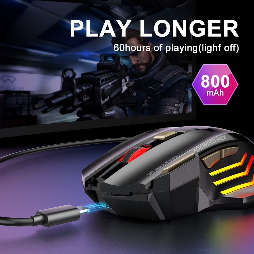 Wireless 5500 DPI Rechargeable Silent Gaming Mouse - Image 5