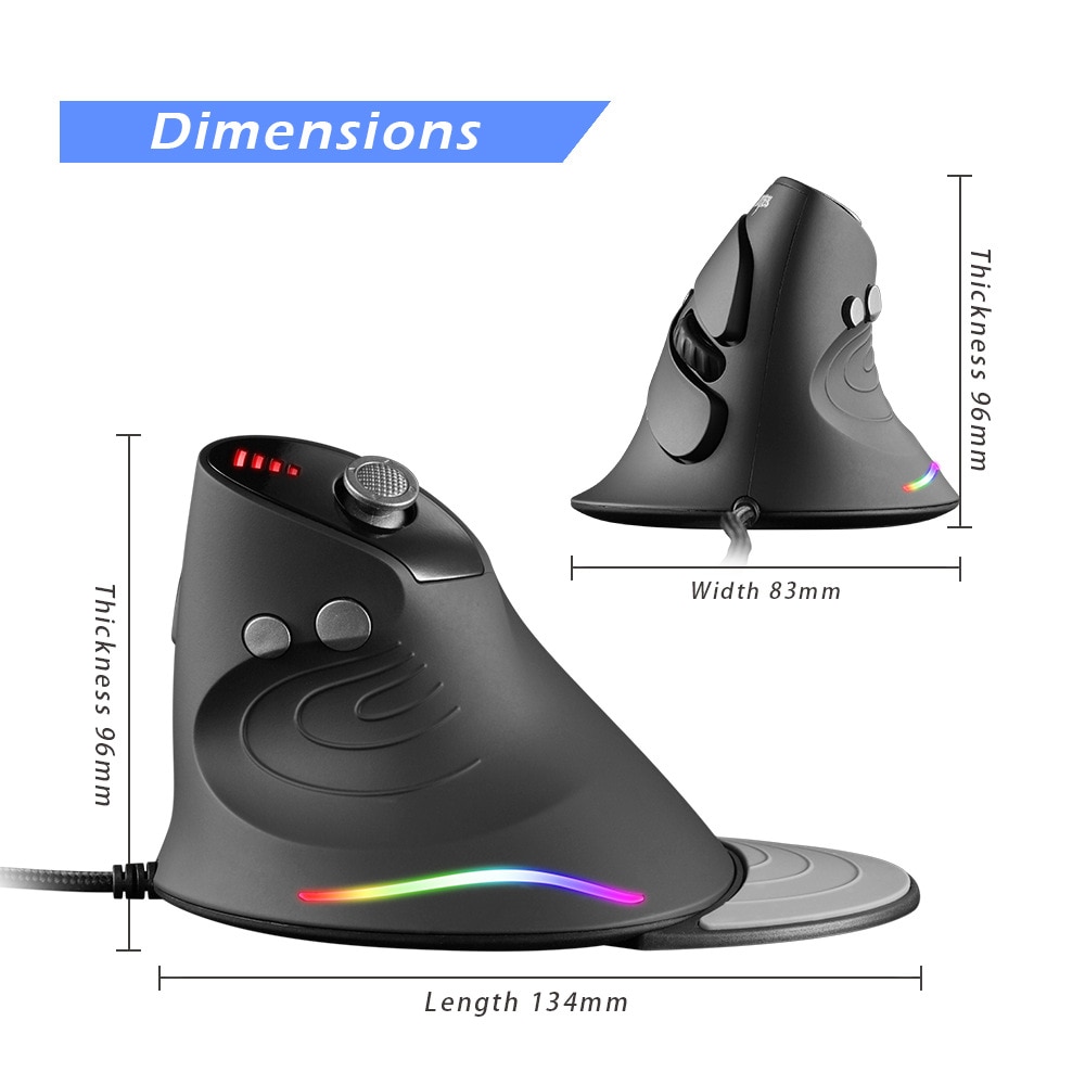 Advanced 10000DPI Vertical Wired Optical Game Mouse - Image 6